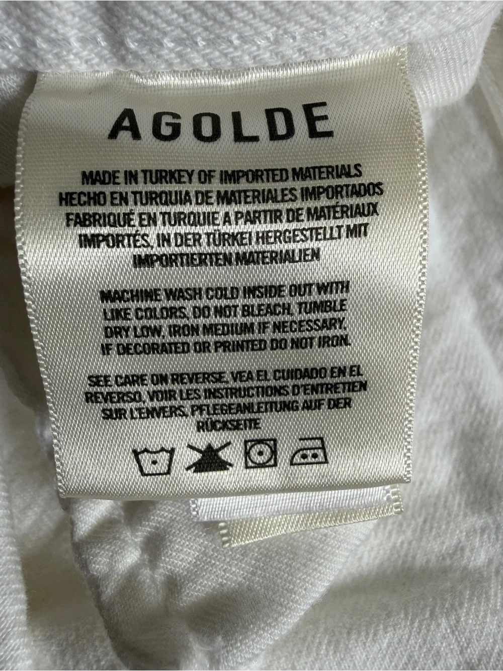 AGOLDE Stella White High-Waist Frayed Hem Women’s Hidden Button Fly Shorts- 23 - Picture 4 of 14